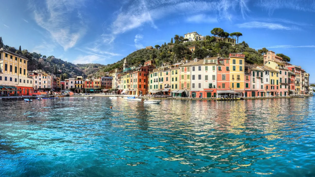 The colorful villages of the Cinque Terre from the sea