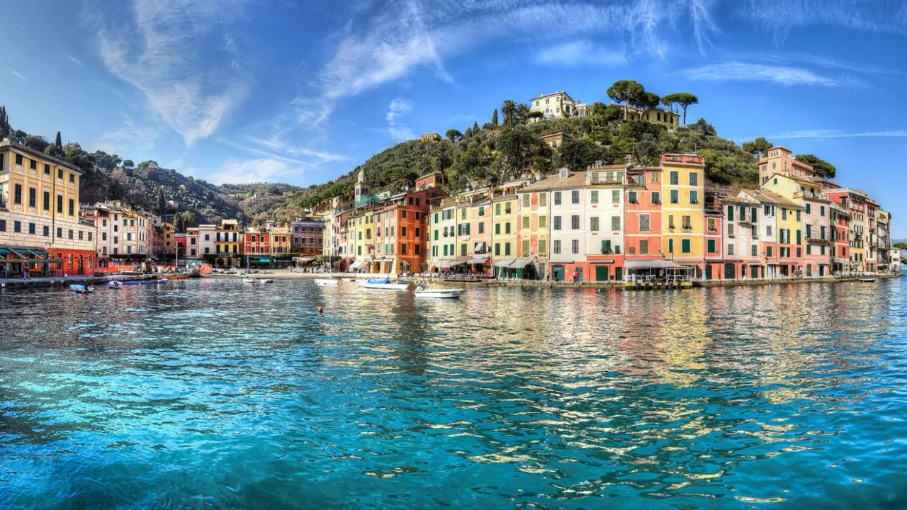 The colorful villages of the Cinque Terre from the sea