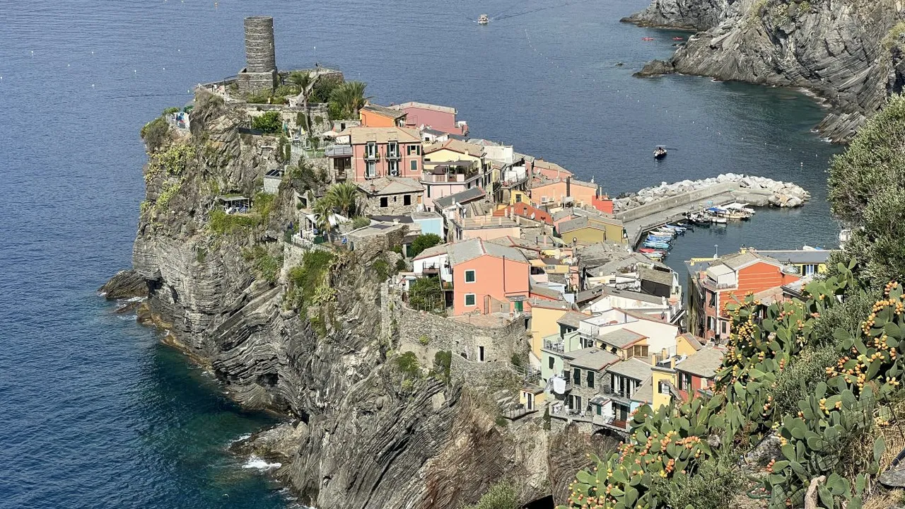 Colorful houses of Vernazza by the sea