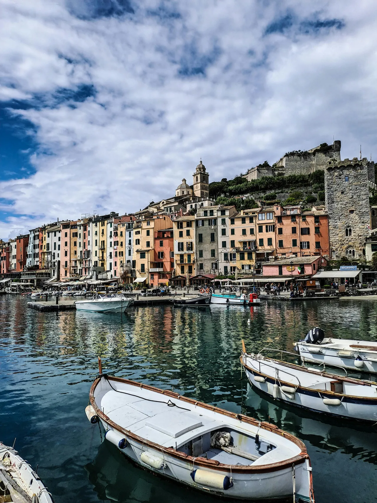 View of the city from the sea in the Gulf of Poets