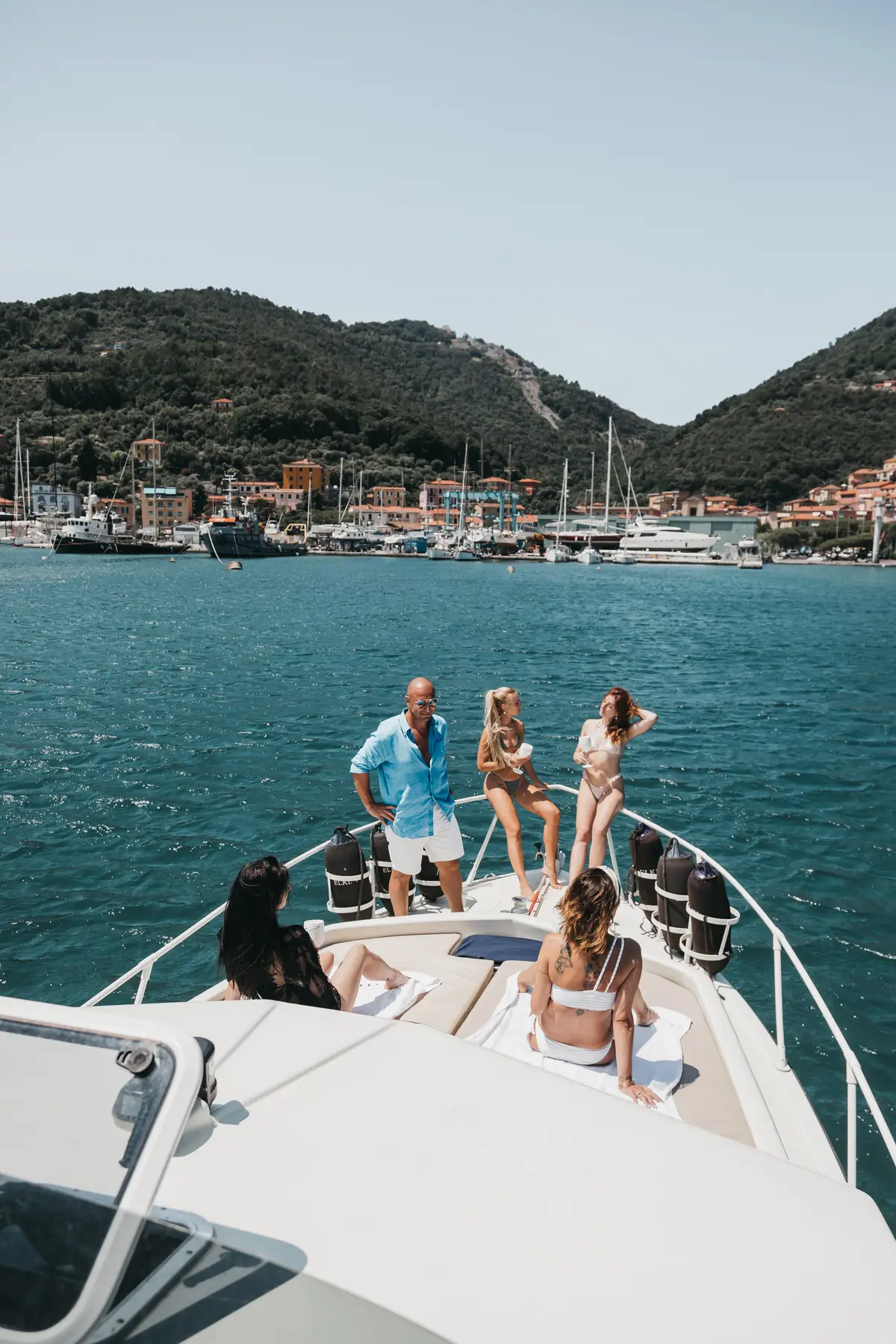 A beautifully catered lunch set up on the yacht's deck